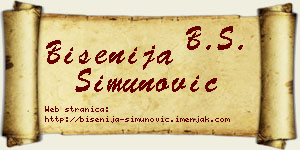 Bisenija Simunović vizit kartica